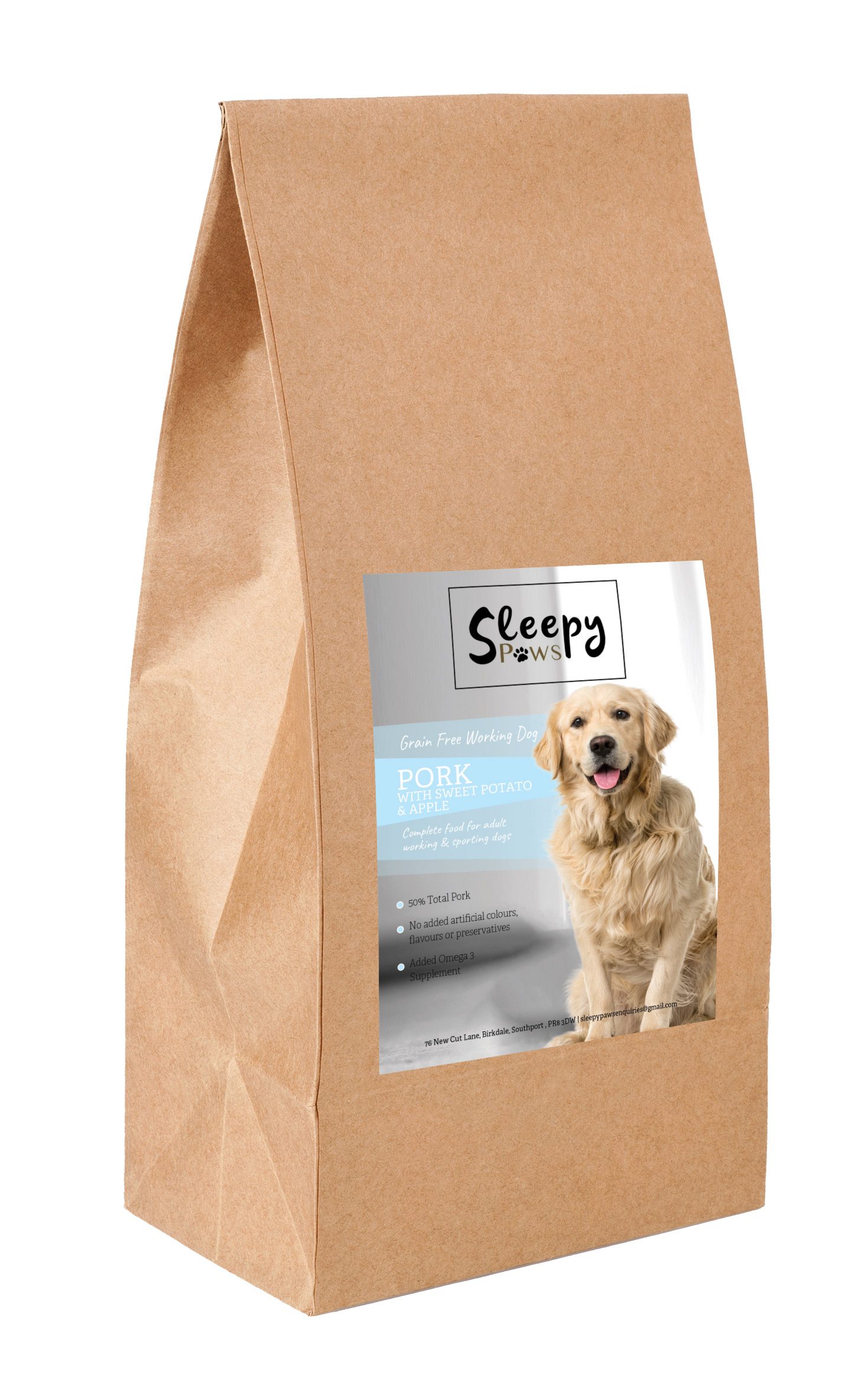 Sleepy Paws 15kg Grain Free Pork with Sweet Potato Apple Adult